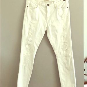 Current Elliot white distressed jeans